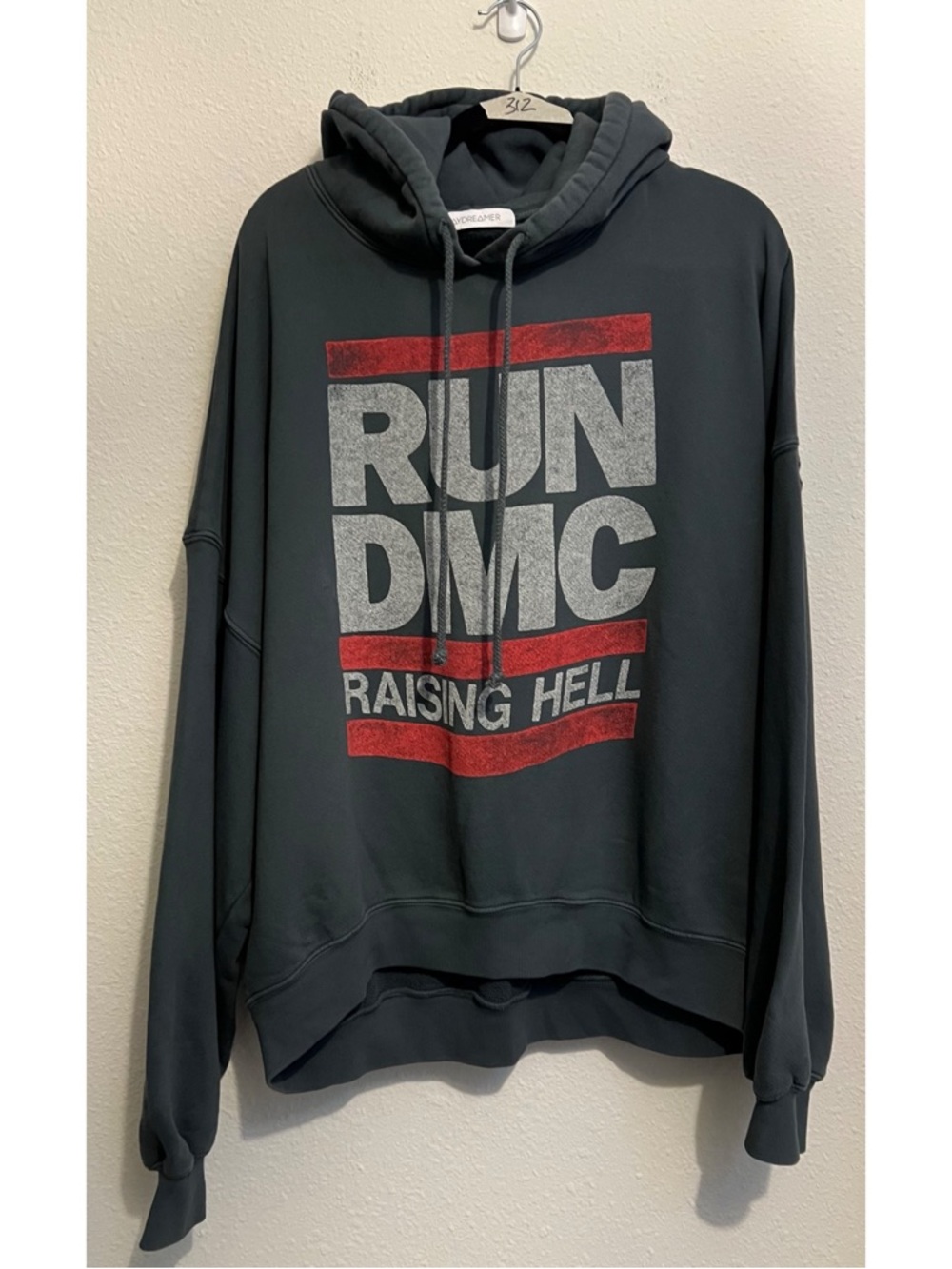 #1725 Daydreamer Run DMC Faded Hoodie Large - Picture 7 of 10